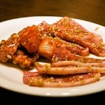 炭火焼肉 ひばち - 2015.3 カルビ3点盛り（1,522円）上カルビ、カルビ、ゲタカルビ
