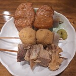 居酒屋 縁結 - おでん(野菜天、がんも、牛すじ)