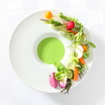 RYORIYA AO - 料理写真:神戸市西区の有機野菜とグリーンピースのムース