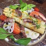 ビストロ バキュース - ２０１５・４月ホワイトアスパラとホタルイカ