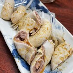もつ焼き とん将 - コブクロ刺しニンニク醤油