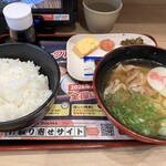 資さんうどん - 料理写真:(朝食)かしわうどん定食