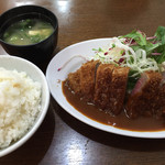 洋食の朝日 - 2015.4.16 ビフカツ1380円(税込)ご飯（おかわり可能、味噌汁付