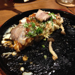 in domo GORO  - お好み焼き かなり食べられた後