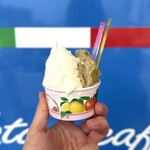 ジェラテリア バンビーニ - 料理写真:・ジェラート 2種 600円/税込
(塩みるく、山口のほうじ茶)
