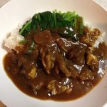 Gurimpurazakarasumabejishoppu - ほうれん草をトッピングして、牛スジカレーを作りました