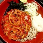 名代 富士そば - 料理写真:冷し紅しょうが天おろしそば ¥630