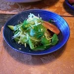 西風和彩食館夢鹿 - 地元野菜のサラダ、シャキシャキです