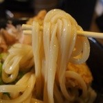 定食あぶく - 温玉とり天ぶっかけ（うどん）