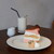 UNITY CAFE - 料理写真:濃い桃のバスクチーズケーキ（1200円） 白桃スムージー（800円）