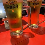 大阪王将 - ドリンク写真:生ビールで「おつかれちゃん❤️」の乾杯