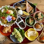 おばんざいTSUMUGI 松島 - 一汁八菜と甘味とドリンクのセットです♪