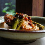 アレグロ コン ブリオ - 料理写真:鶏もも肉とたらの芽のパデッラ