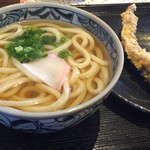 情熱うどん わらく - かけ小 220円+とり天 90円