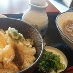 竹の家 - 天丼セット・釜あげ蕎麦