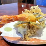 地粉や - 海老・えのき・舞茸・ししとう・南瓜