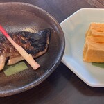 芦野温泉 - 朝食　焼魚、厚焼玉子