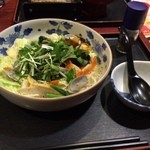 夢庵 - あさりと菜ばなの野菜うどん 麺ハーフ
            糖質少ないし、コレ優秀^ ^