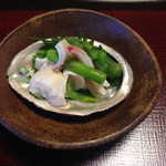 山茶花 - 貝とアスパラ