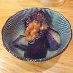 Akebono tyousyu izakaya daruma - お通しの味噌なす