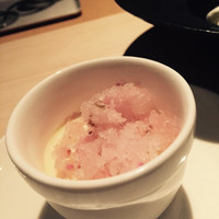 素透撫 - 桜シャーベット載せ プリン