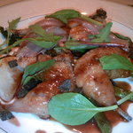 エル ブランシュ - 本日のメイン　鶉の即興料理　大地を感じます