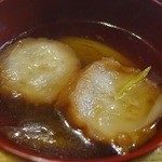 やきとり はる - 揚げ麩の汁