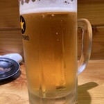 河辰 - ドリンク写真:泡が無くなる生ビール
