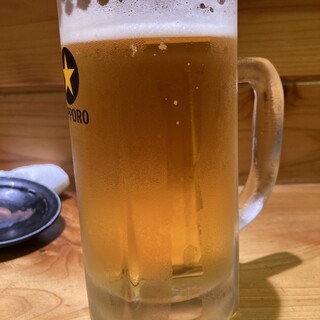 河辰 - ドリンク写真:泡が無くなる生ビール