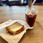 エクセルシオール カフェ バリスタ - ドリンク写真:ツナタプナード&スクランブルエッグ+アイスコーヒーR(580円)