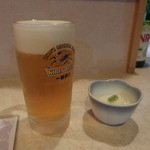 やきとり 宮本 - まずはビール