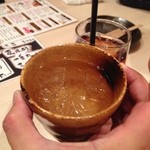 和鶏屋 - H.27.4.18.夜 黒霧島ロック 420円 vs 烏龍茶 250円