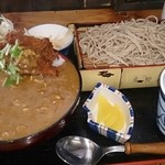 桑野屋 - ソースヒレカツカレー蕎麦セット１３８０円