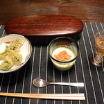 山荘　わらび野 - 菜の花ムース　弥生盛り合わせ　食前酒