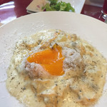 （食）ましか - 玉子割って見て見て(^O^)／