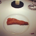 レストラン コバヤシ - 穴子のフリット　赤ワイン風味の塩を添えて