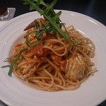 サンデー - 2015年4月ランチの渡り蟹のアメリケーヌソースのパスタ