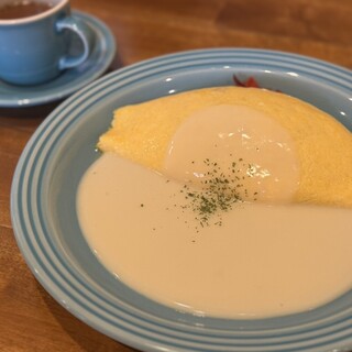 玉子物語 エッグストーリー - 料理写真:さけマヨ・ホワイトソース 普通サイズ ランチセット[1,300円]1