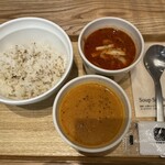 スープストックトーキョー - 料理写真:イートインしてみました「スープとスープのセット」白胡麻ごはん少なめ