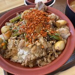すき家 - 料理写真:期間限定トリプルにんにく牛カルビ焼肉丼大盛1180円