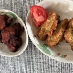 美唄焼鳥 惣菜 炎 - レッドホットウイング240円　あぶり焼きチキン360円ので半額