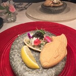 ブランベック - 自家製スモークサーモン　帆立貝柱タルタル　キャビア添え