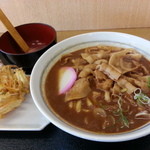 どんどん庵 - 名古屋肉味噌うどん（豚）並、野菜かき揚げ