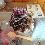 茶工房・かはだ - ほうじ茶氷(練乳＆つぶあん少なめ、白玉なし)