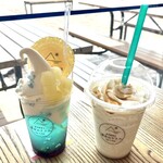 海女のテラス - 海女のテラスパフェと真珠の塩キャラメルフラッペ