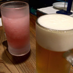 もつ焼き ねぎぼうず - H27.4.23　アセロラサワー＆生ビール