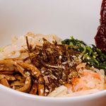 4종의 나물과 홈메이드 흑모 일본소 소보로 비빔밥