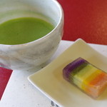 白雲庵 - 抹茶、野菜の虹色羊羹