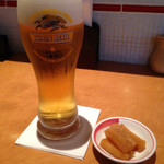 中国四川料理きりん - とり生中ビール