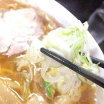 ラーメン ふくや - 醤油　５００円の長ネギのアップ　【　２０１５年４月　】